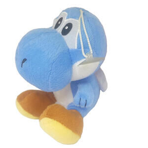 Blue Yoshi Plush Hanging Toy Suction Cup Super Mario Bros 6.5”
